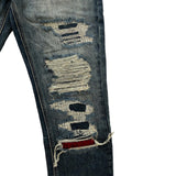 Distressed & repaired denim